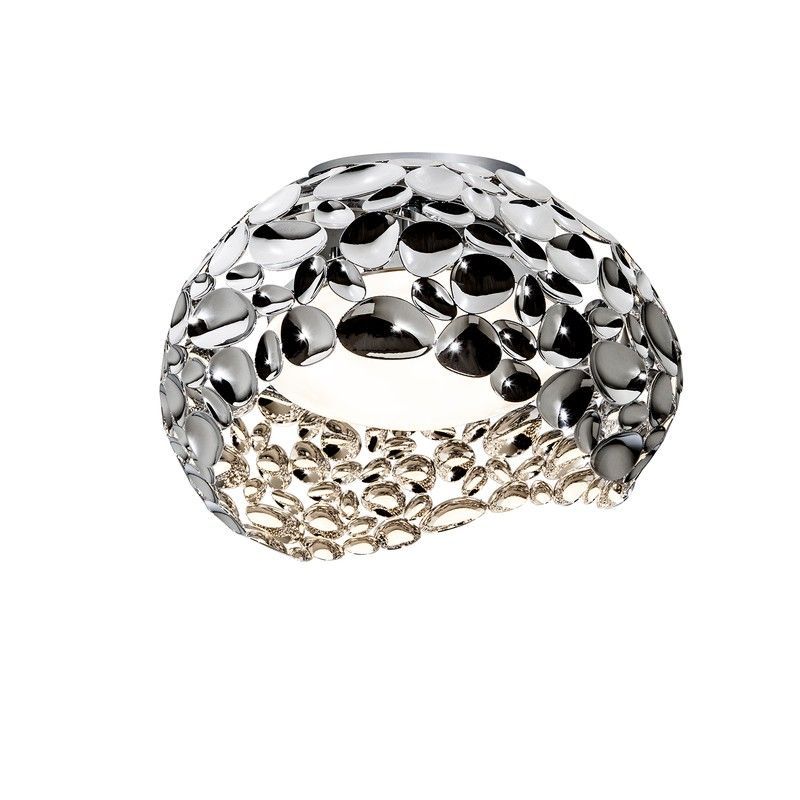 Plafón, con 5 luces, de metal plateado, Ø 47 x 30 cm | Narisa