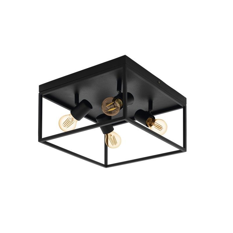 Plafon de techo 4 luces Silentina negro