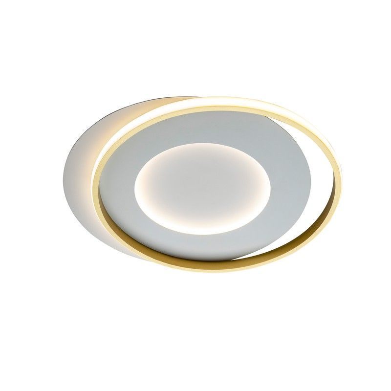 Plafón de techo LED de metal y aluminio dorado, 58 x 50 x 6 cm | Limbos