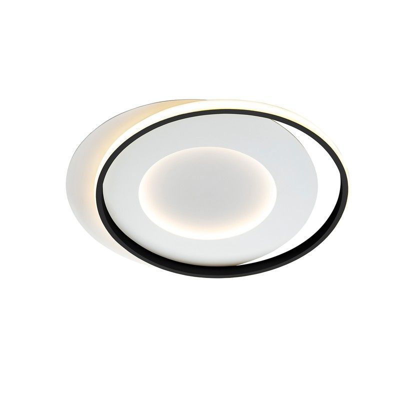 Plafón de techo LED de metal y aluminio negro, 58 x 50 x 6 cm | Limbos