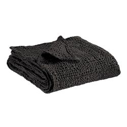 Plaid de algodón en antracita, 200 x 140 cm | Tana