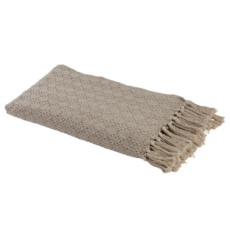 Plaid de algodón en beige, 125 x 150 cm | Cotton