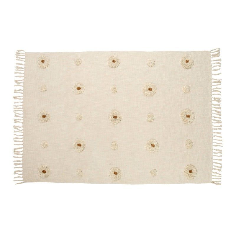 Plaid de algodón en beige, 130 x 170 cm | Mara