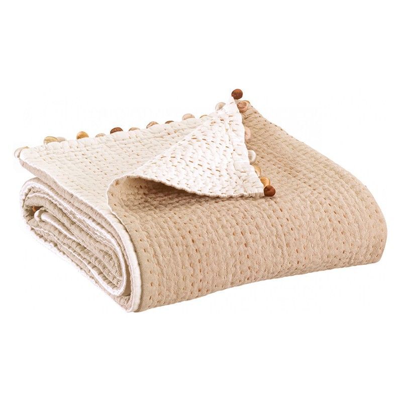 Plaid de algodón en siena , 200 x 140 cm | Gastounet