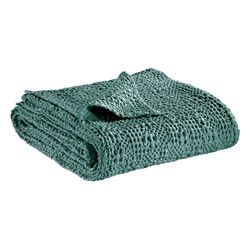 Plaid de algodón en verde grisáceo, 200 x 140 cm | Tana