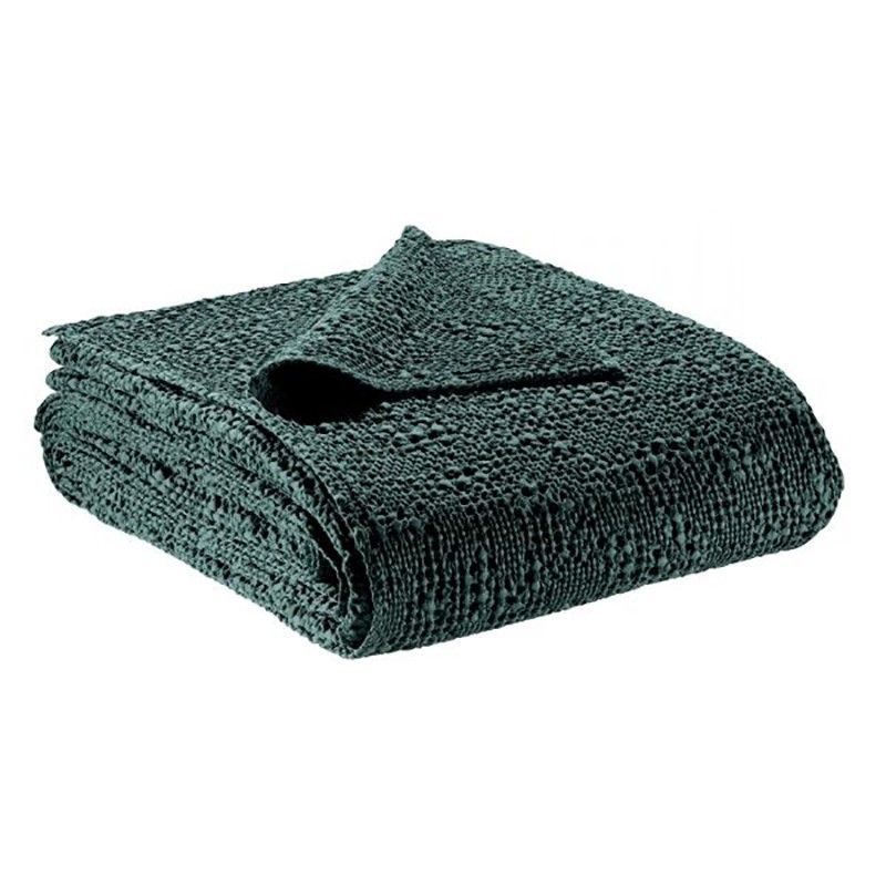 Plaid de algodón en verde prusia, 200 x 140 cm | Tana