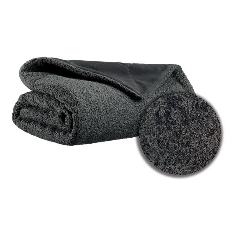 Plaid de poliéster en antracita, 160 x 130 cm | Barry