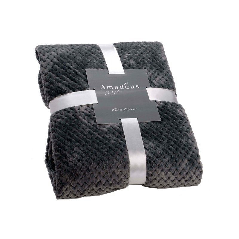 Plaid en antracita, 130 x 170 cm | Ajedrez