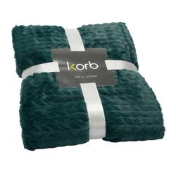 Plaid en azul esmeralda, 170 x 130 cm | Chevron