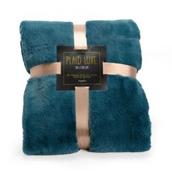 Plaid en azul esmeralda, 170 x 130 cm | Luxe