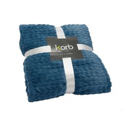 Plaid en azul marino, 130 x 170 cm | Chevron