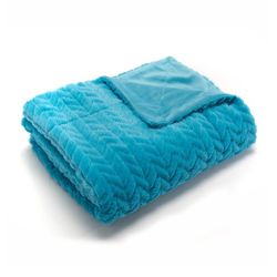 Plaid en azul turquesa, 130 x 170 cm | Chevron