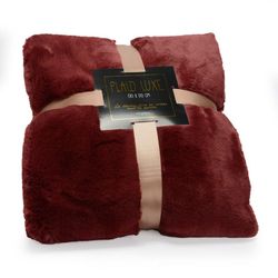 Plaid en burdeos, 170 x 130 cm | Luxe