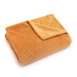 Plaid en camel, 130 x 170 cm | Damier