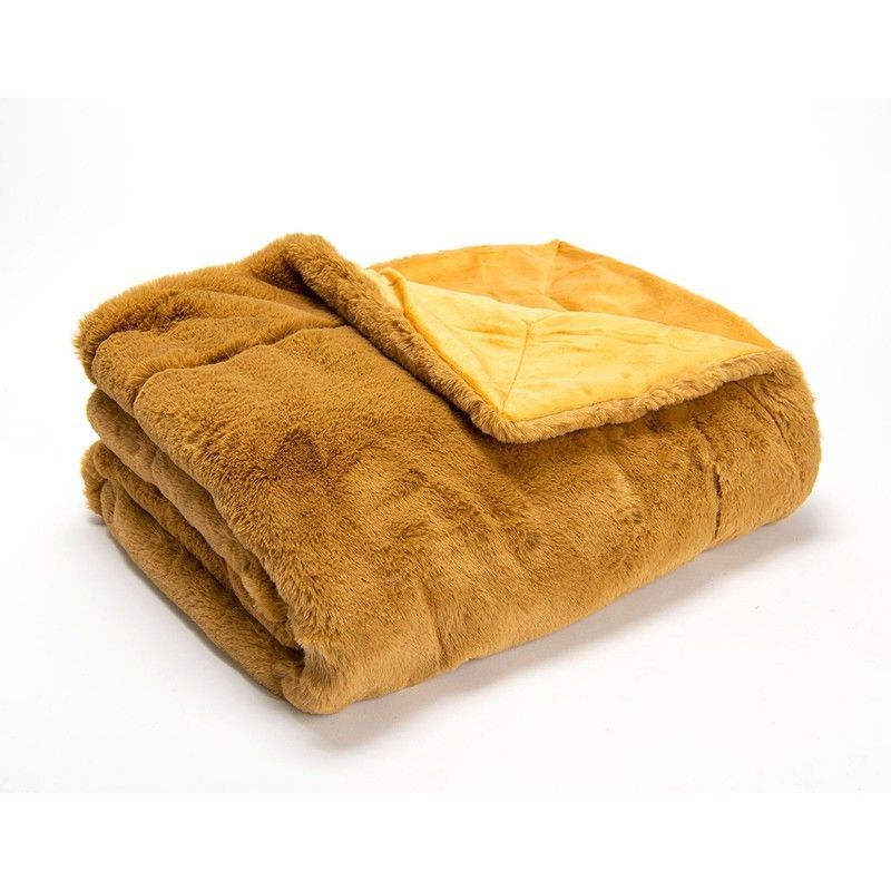 Plaid en camel, 130 x 170 cm | Luxe