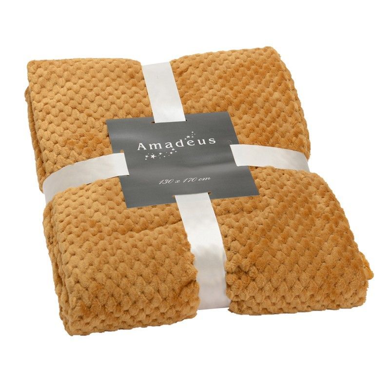 Plaid en camel, 170 x 130 cm | Damero