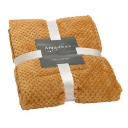 Plaid en camel, 170 x 130 cm | Damero