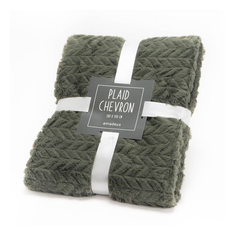 Plaid en caqui, 130 x 170 cm | Chevron