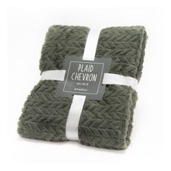 Plaid en caqui, 130 x 170 cm | Chevron