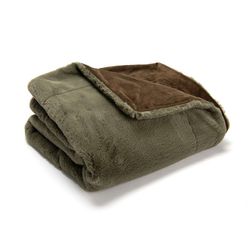 Plaid en caqui, 130 x 170 cm | Luxe