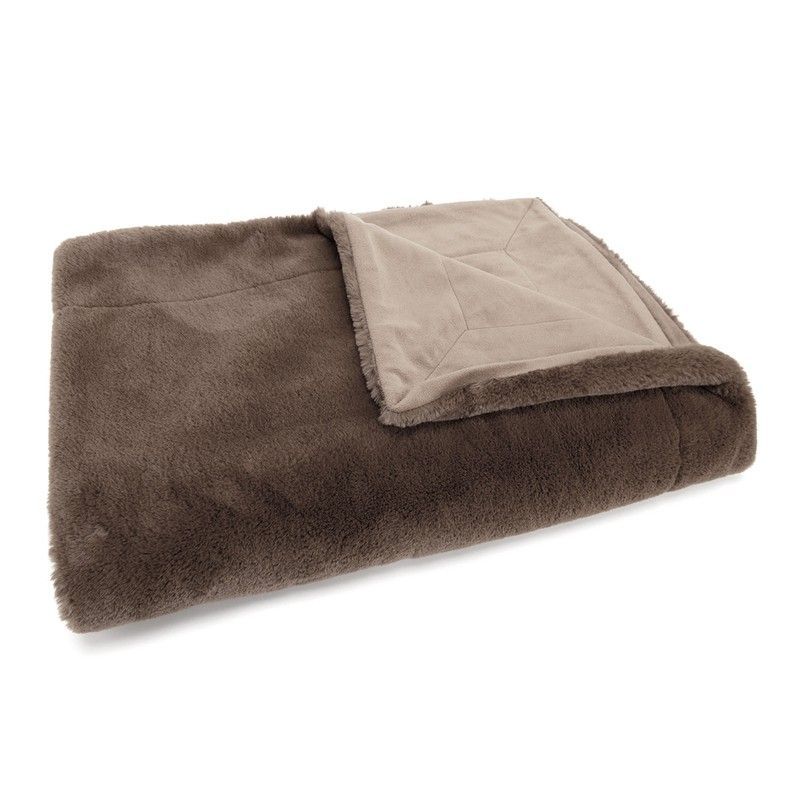 Plaid en castaño, 130 x 170 cm | Luxe