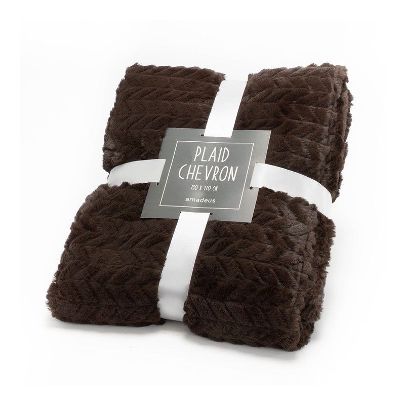 Plaid en chocolate, 130 x 170 cm | Chevron