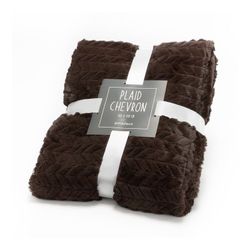 Plaid en chocolate, 130 x 170 cm | Chevron