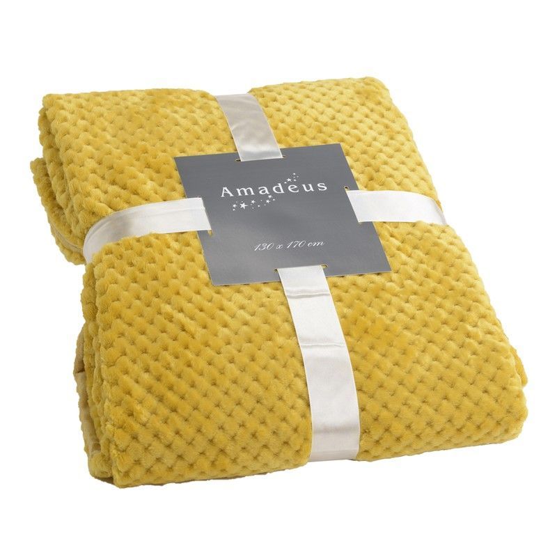 Plaid en mostaza, 170 x 130 cm | Damero