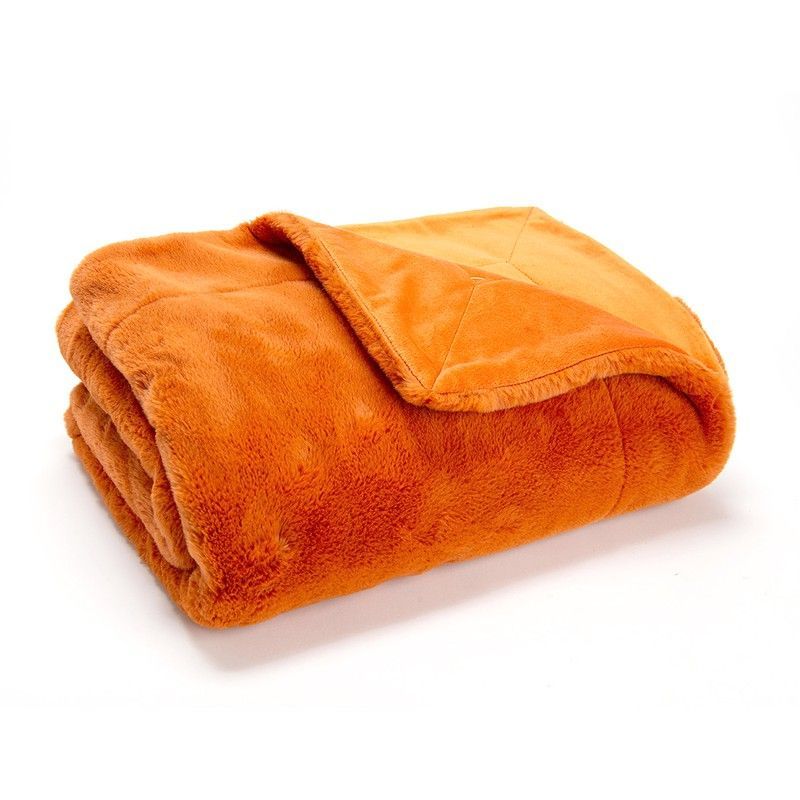 Plaid en naranja, 130 x 170 cm | Luxe