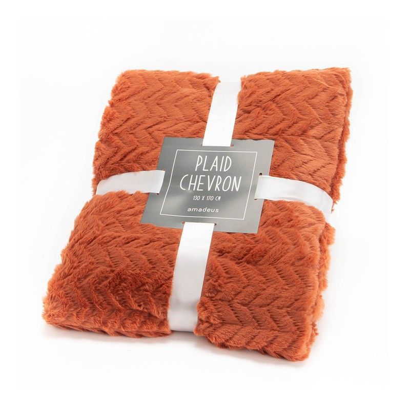 Plaid en terracota, 130 x 170 cm | Chevron