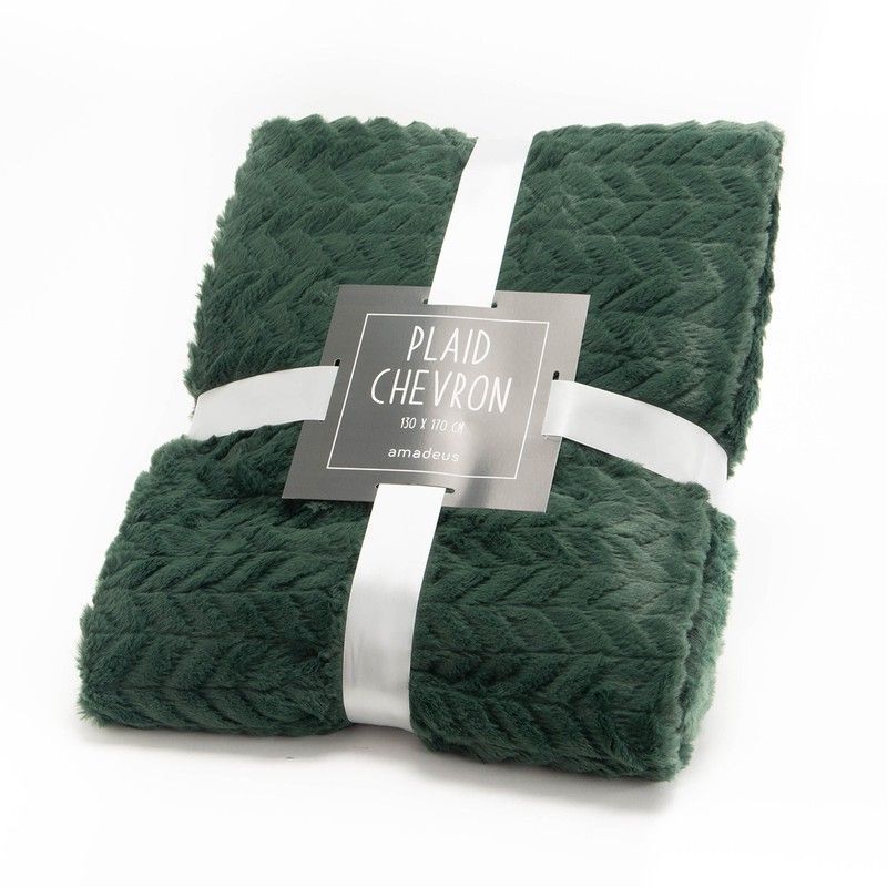 Plaid en verde, 130 x 170 cm | Chevron