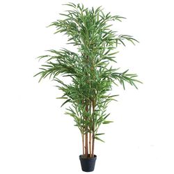 Planta artificial de pvc en verde y natural, 20 x 20 x 180 cm | Bambú