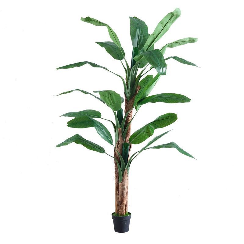 Planta artificial de pvc en verde y natural, 20 x 20 x 180 cm | Bananero