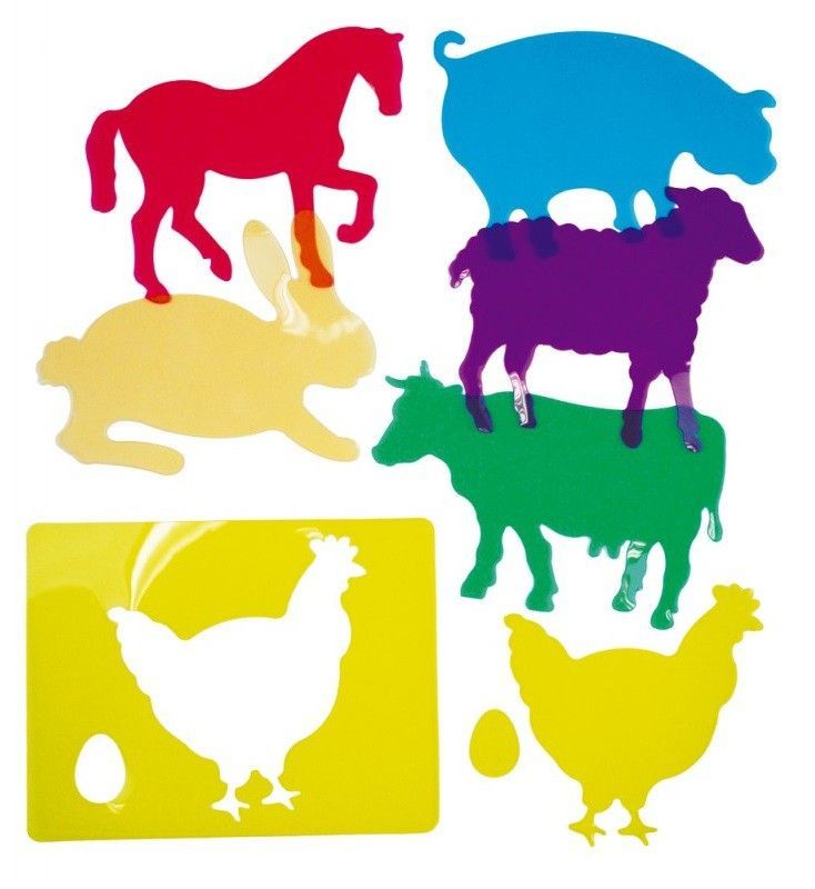 Plantillas Educativas: Animales de la Granja traslúcidas