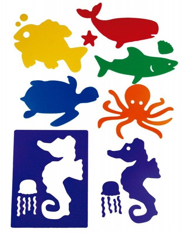 Plantillas educativas opacas: Animales del Mar