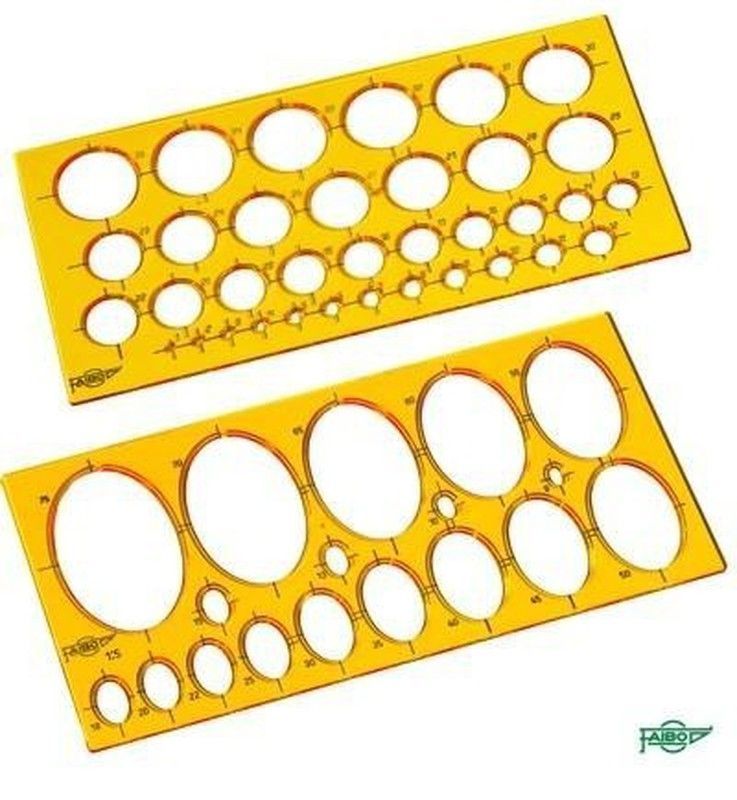 Plantillas en plástico de círculos o elipses