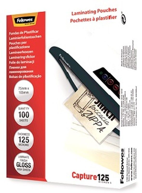 Plástico plastificadora 70 x 10,5 cm. 125 micras brillo, 100 unidades