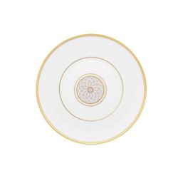 Plato de pan de porcelana en blanco, beige y oro, 16,9 x 16,9 x 1,7 cm | Terrace