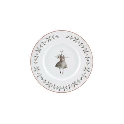 Plato de pan de porcelana en blanco, rojo y negro, 18,6 x 18,6 x 1,7 cm | Nöel