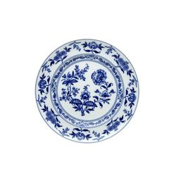 Plato de pan de porcelana en blanco y azul, 17,4 x 17,4 x 2 cm | Margão