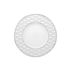 Plato de pan de porcelana en blanco y platino, 18,6 x 18,6 x 1,7 cm | Trasso