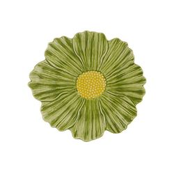 Plato de postre Cosmos de loza en verde, 22,5 x 22 x 3 cm | María Flor