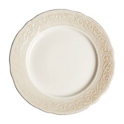 Plato de postre de cerámica en blanco, Ø 23 x 2 cm | Alka