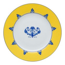 Plato de postre de porcelana en amarillo y azul, Ø 20,8 x 2,3 cm | Castelo Branco