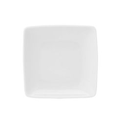 Plato de postre de porcelana en blanco, 21,1 x 21,1 x 2,6 cm | Carré White