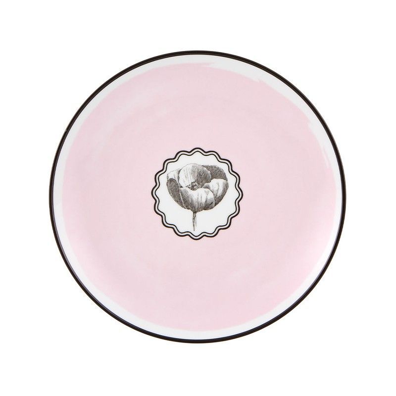 Plato de postre de porcelana en rosa, Ø 23,1 x 2,9 cm | Herbariae Parade
