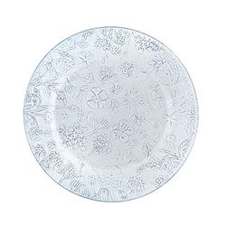 Plato de presentación de loza en blanco envejecido, 34,5 x 34,5 x 3,2 cm | Flora