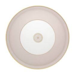 Plato de presentación de porcelana en blanco, beige y oro, 32,9 x 32,9 x 2,9 cm | Terrace