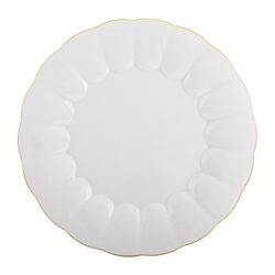 Plato de presentación de porcelana en blanco y oro, 32,8 x 32,8 x 2,5 cm | 200 Años