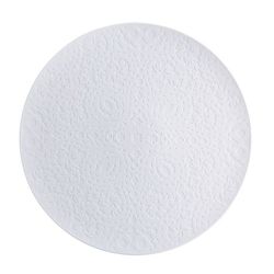 Plato de presentación sin esmalte de porcelana en blanco, 33,1 x 33,1 x 1,8 cm | Paseo